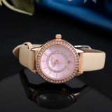 Voylla Gem Studded Pink Dial Watch