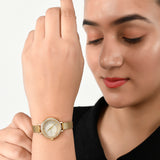 Voylla Gem Studded Gold Toned Watch