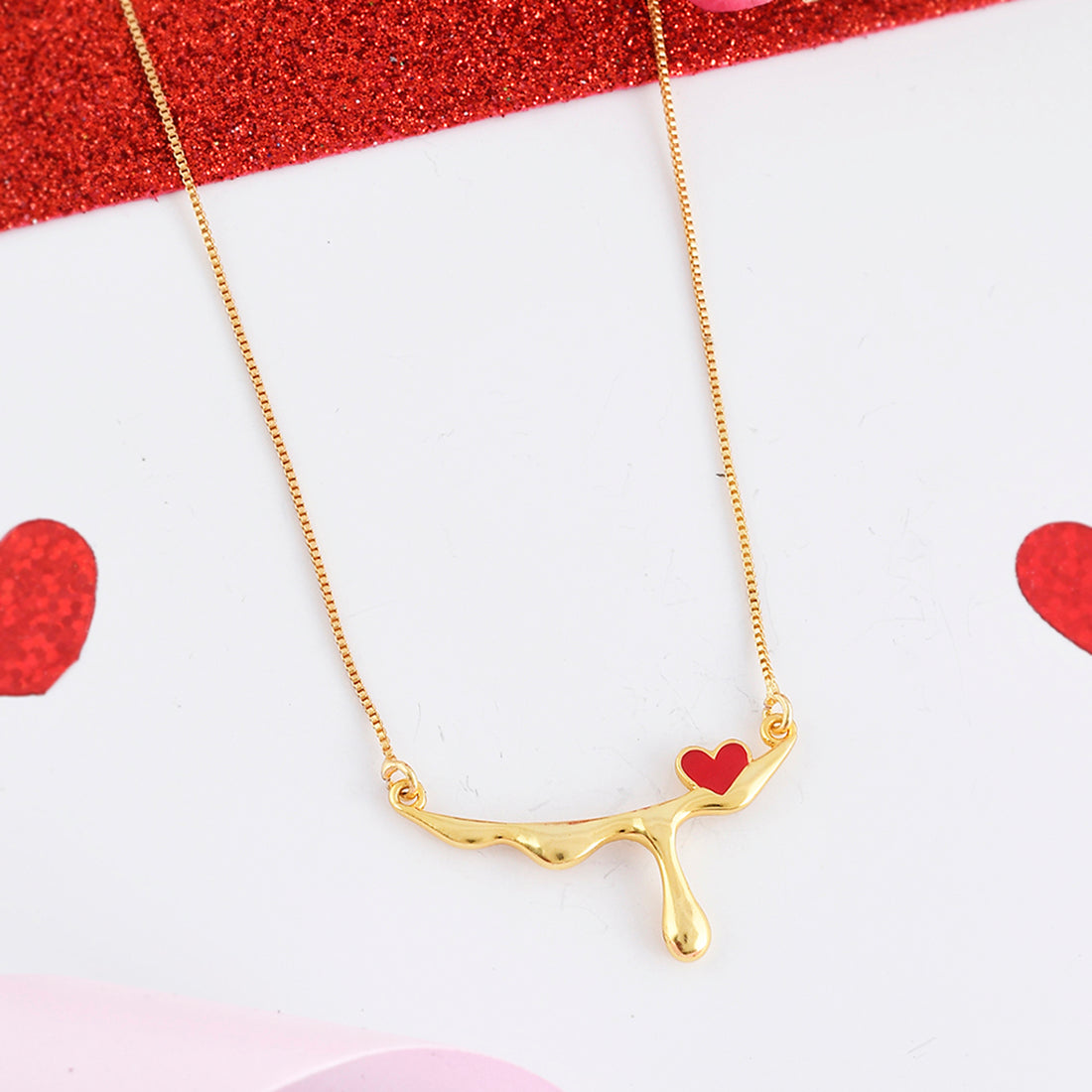 Tiny Red Heart Necklace
