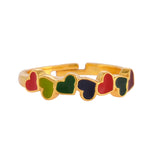 Tiny Coloured Hearts Ring