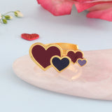 Enamelled Hearts Ring
