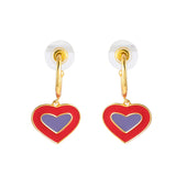 Layered Hearts Enamelled Earrings