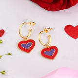 Layered Hearts Enamelled Earrings