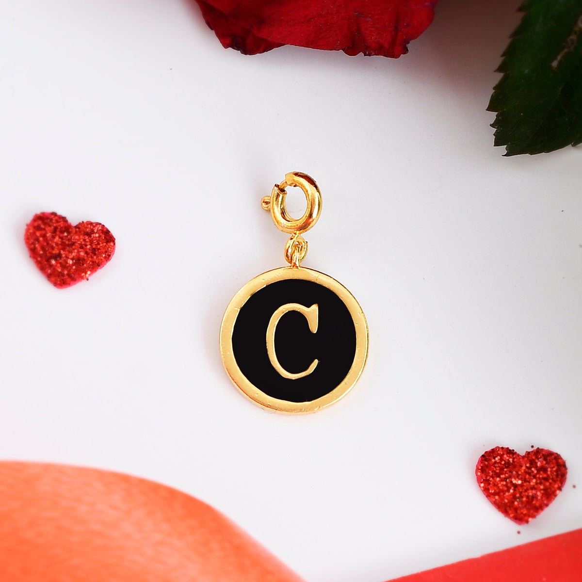 Alphabet C Black Enamel Charm – VOYLLA