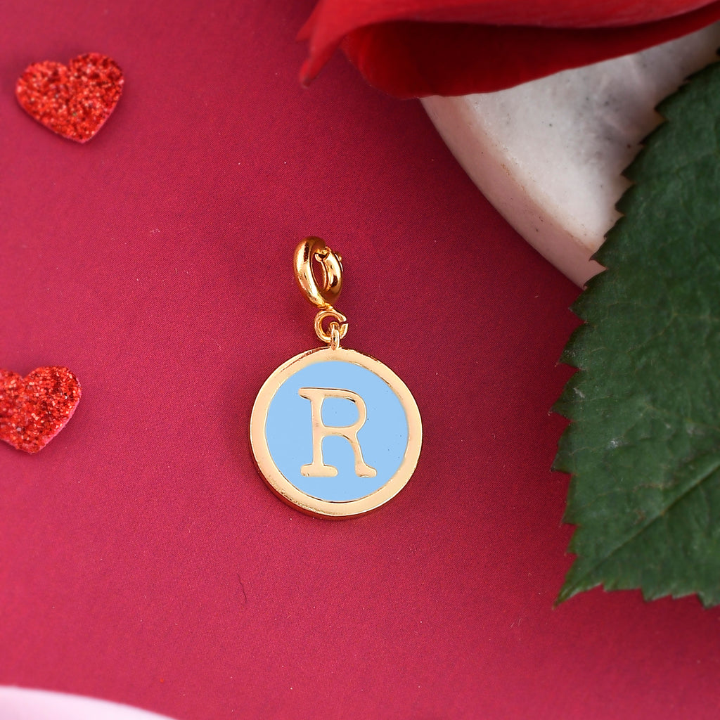 Alphabet R Blue Enamel Charm – VOYLLA