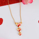 Pink and Red Heart Drops Necklace