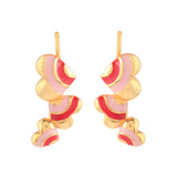 Pink and Red Heart Drops Earrings