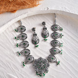 Abharan Filigree Pearls and Stones Embellished Jewellery Set