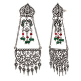 Abharan Oxidised Silver Plated Lightly Embellished Earrings