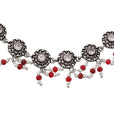 Abharan Casual Round Cut White Stones Anklets
