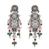 Abharan Tribal Inspired White Pearls Earrings