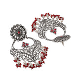 Abharan White and Red Stones and Pearls Opulent Jewellery Set