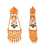 Abharan Cutwork Design Beaded Drop Earrings