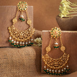 Abharan Jaali Design White Pearls Ethnic Drop Earrings