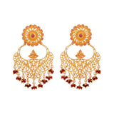 Abharan Jaali Design White Pearls Ethnic Earrings