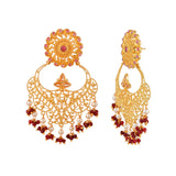 Abharan Jaali Design White Pearls Ethnic Earrings