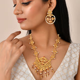 Abharan Ethnic White Pearls Jewellery Set