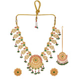 Abharan Red and Green Stones and Pearls Opulent Jewellery Set
