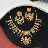 Abharan Heavily Embellished Gold Plated Opulent Jewellery Set