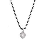 Sparkling Essential White Heart Shaped Cz Studded Silver Magalsutra Set