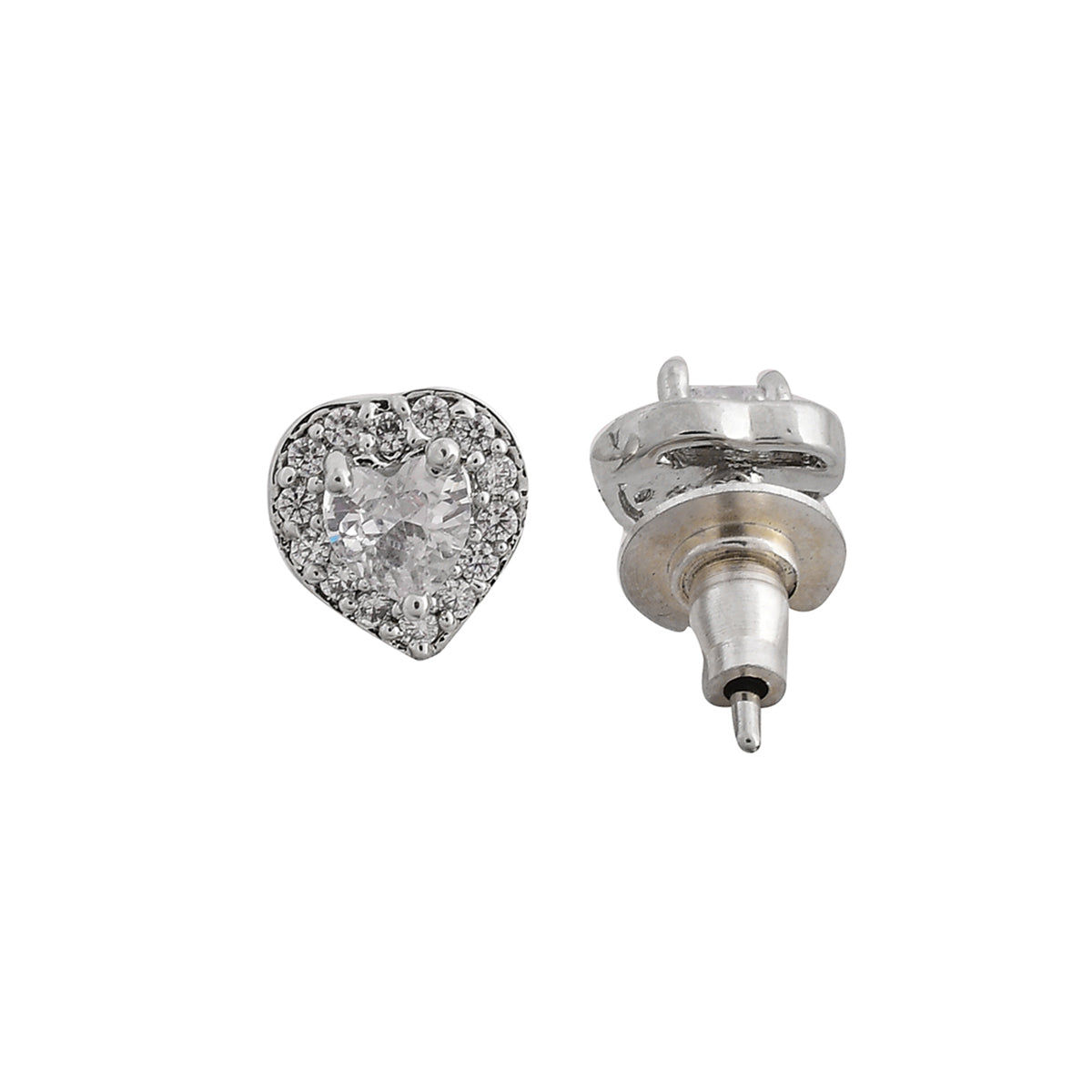 Sparkling Essential White Heart Shaped Cz Studded Silver Magalsutra Set