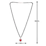Sparkling Essential Red Cz Studded Heart Shaped Silver Managaltura
