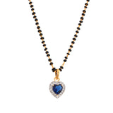 Sparkling Essentials Blue Heart Shape Gold Plated Managalsutra