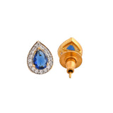 Sparkling Essentials Blue Teardrop Shaped Gold Plated Mangalsutra Set