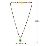 Sparkling Essentials Green Oval Gold Plated Mangalsutra Set