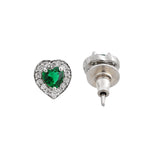 Sparkling Essentials Green Heart Shaped Silver Mangalsutra Set