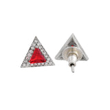 Sparkling Essentials Red Triangular Silver Mangalsutra Set