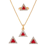 Sparkling Essentials Pink Triangle Cut CZ Jewellery Box Set