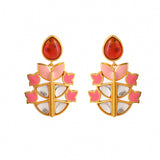 Forever More Enamelled Pink Stones Earrings