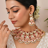 Forever More Pink Stones and Pearls Enamelled Opulent Jewellery Set