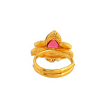 Forever More Floral Pink Stone and Pearls Ring