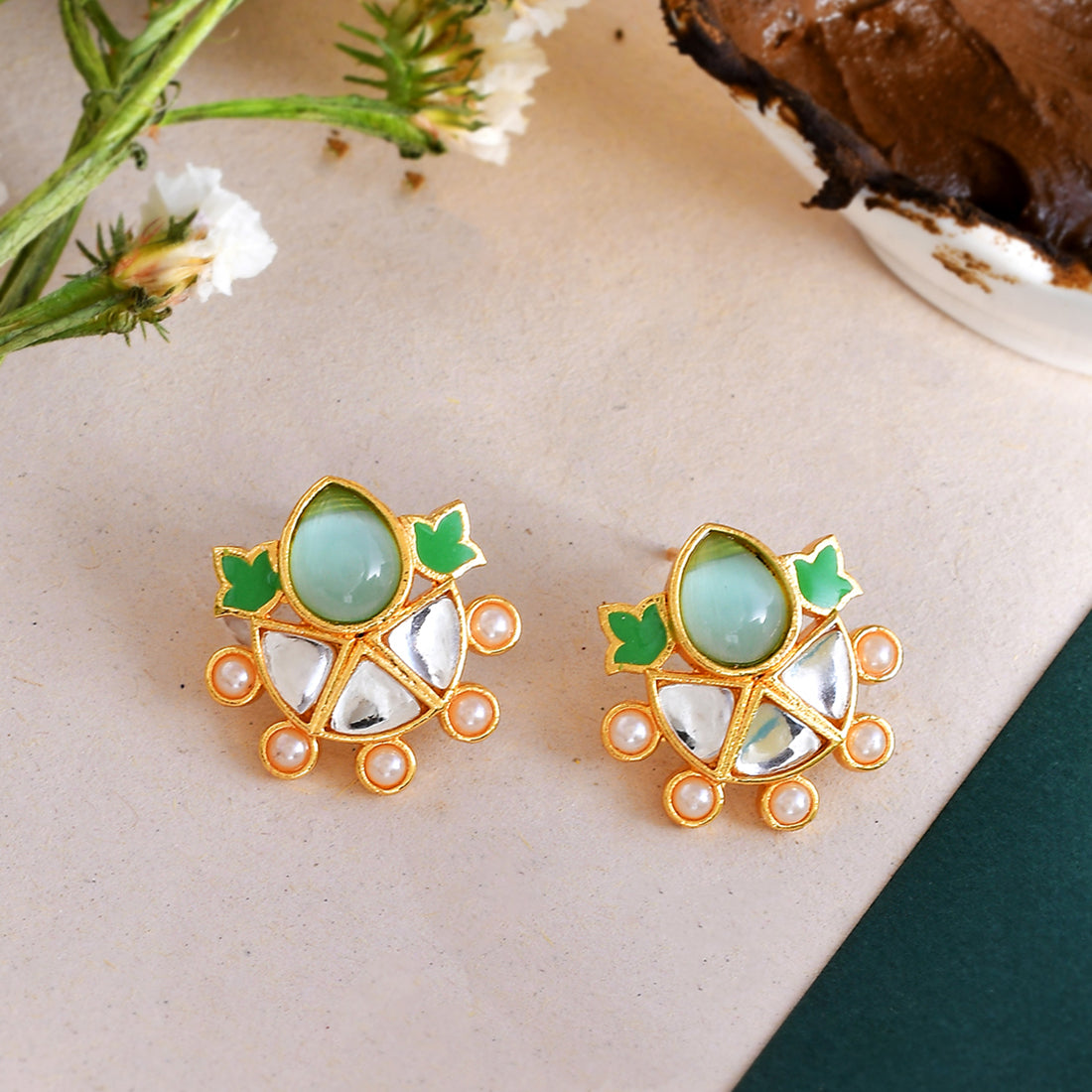 Discover 227+ green stone earrings