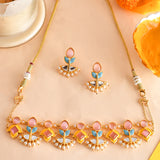 Forever More Yellow Blue Choker Necklace Set