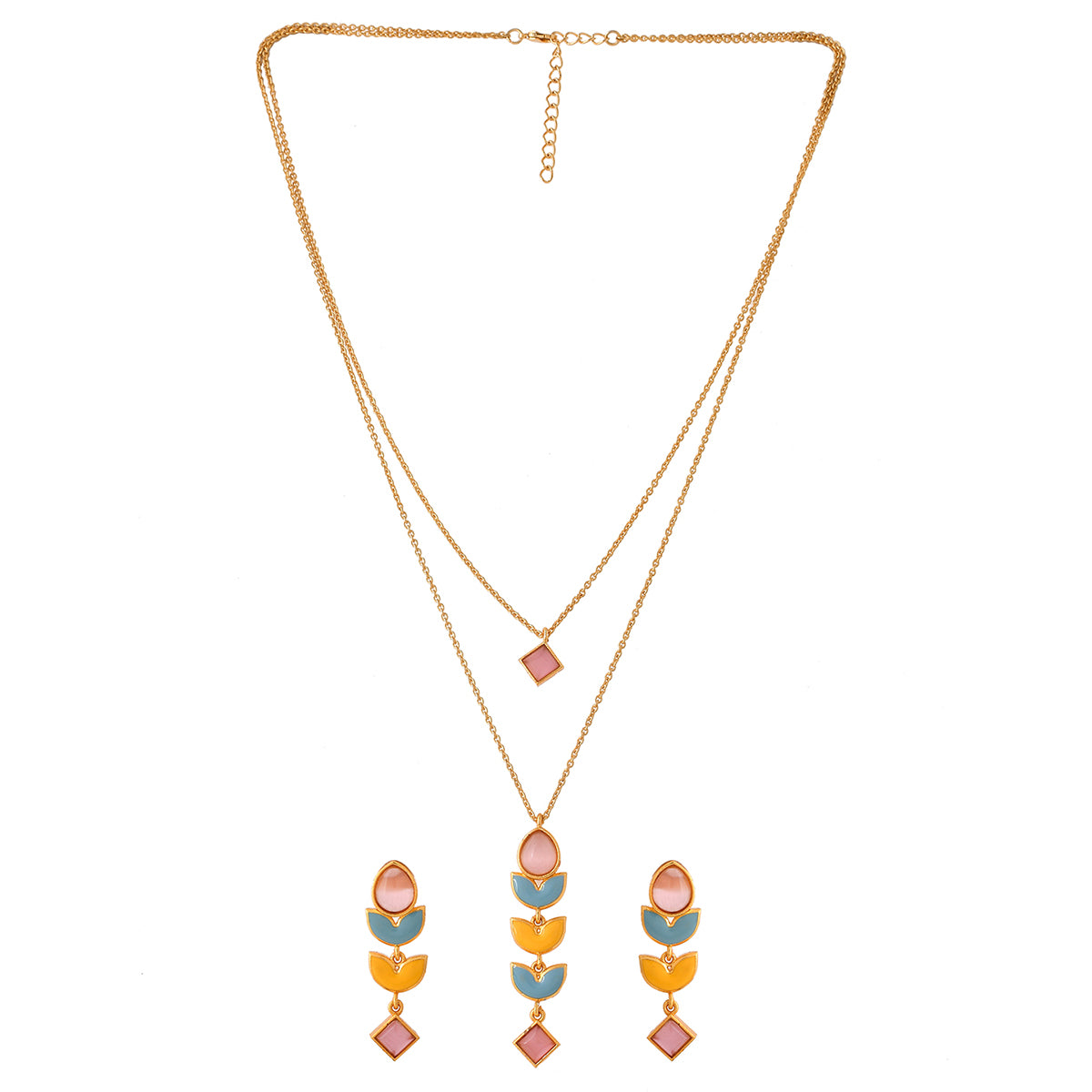 Forever More Yellow Blue Necklace Set