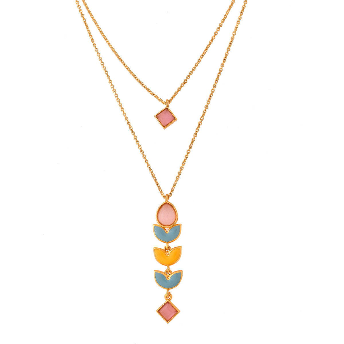 Forever More Yellow Blue Necklace Set