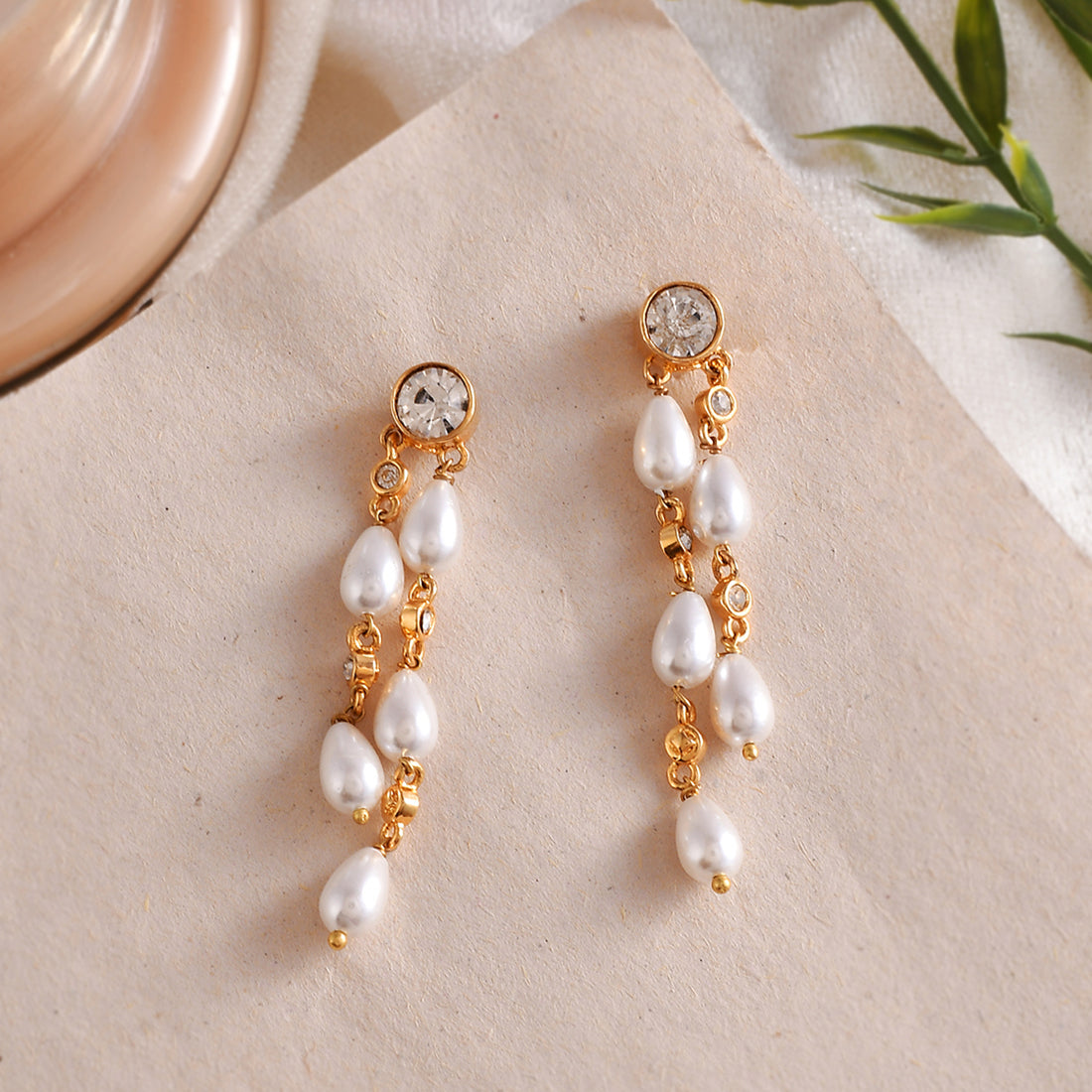 Lydia Pearl Drop Long Earrings