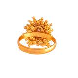 Veerangana Gold Plated Oval Cut Kundan Ring