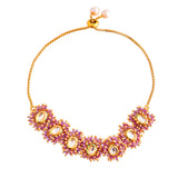 Veerangana Pink Pearls and Kundan Studded Bracelet
