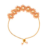 Veerangana Blush Pink Pearls and Kundan Gems Bracelet