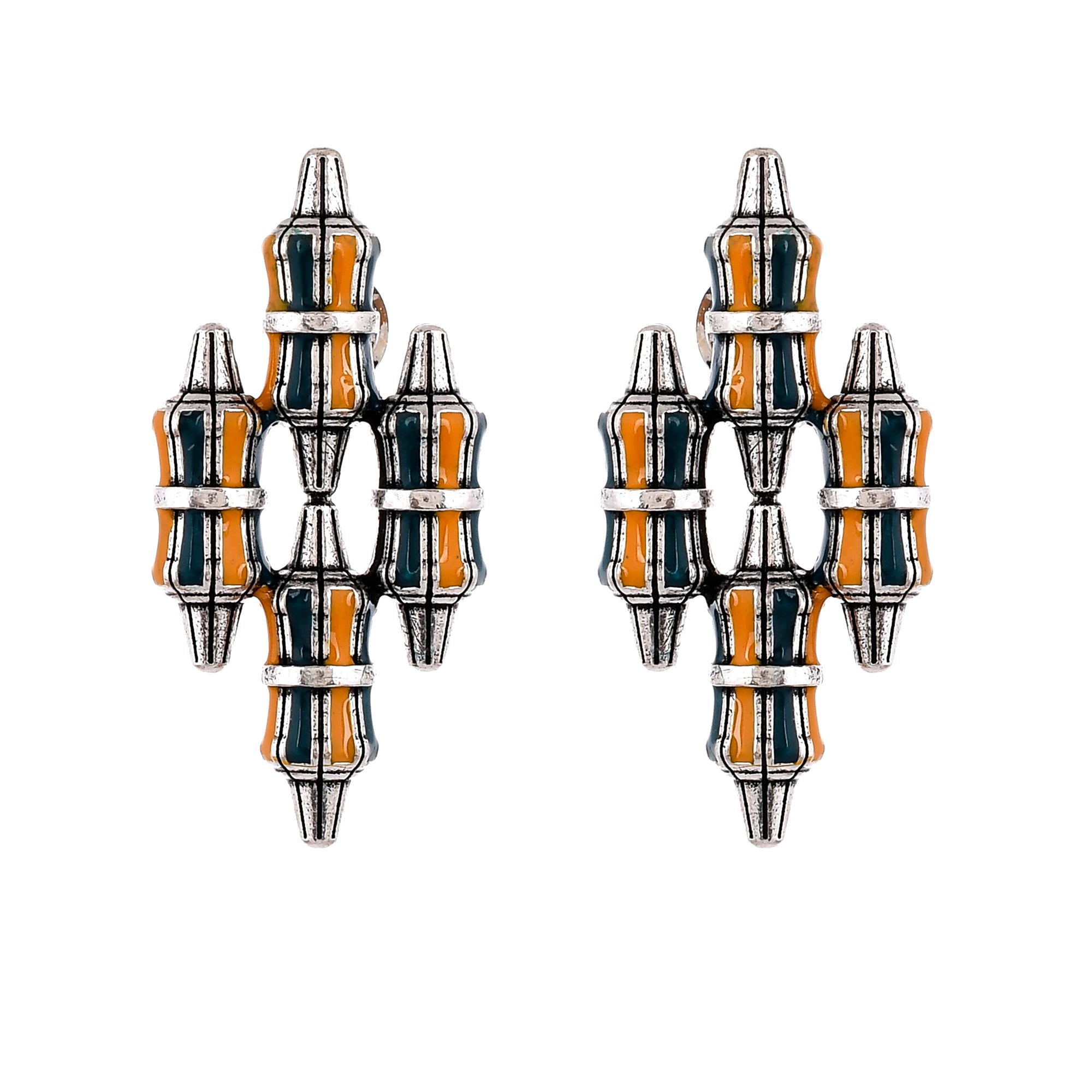 Zulu Amahle Oversized Enameled Stud