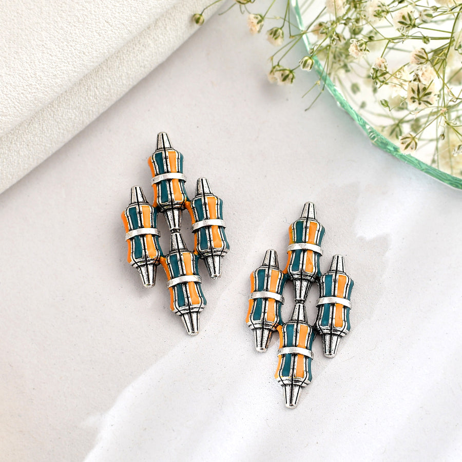 Zulu Amahle Oversized Enameled Stud