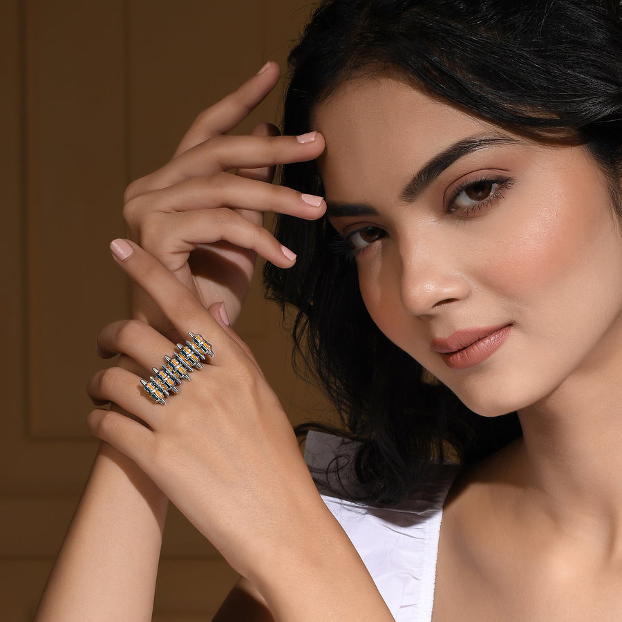 Zulu Amara Statement Two Finger Ring