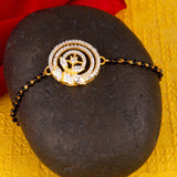 Floret Design American Diamond CZ Golden Brass Beaded Bracelet