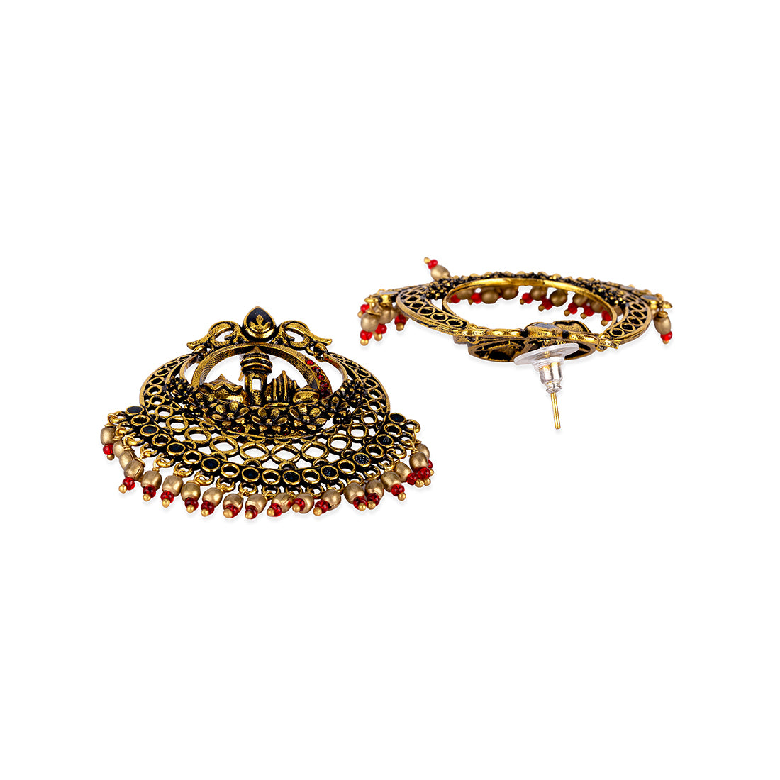Arabian Nights Antique Golden Brass Jhumka Earrings