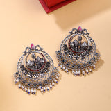 Arabian Nights Antique Silver Brass Jhumka Earrings