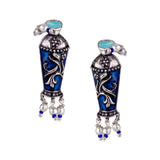 Arabian Nights Antique Silver Brass Earrings
